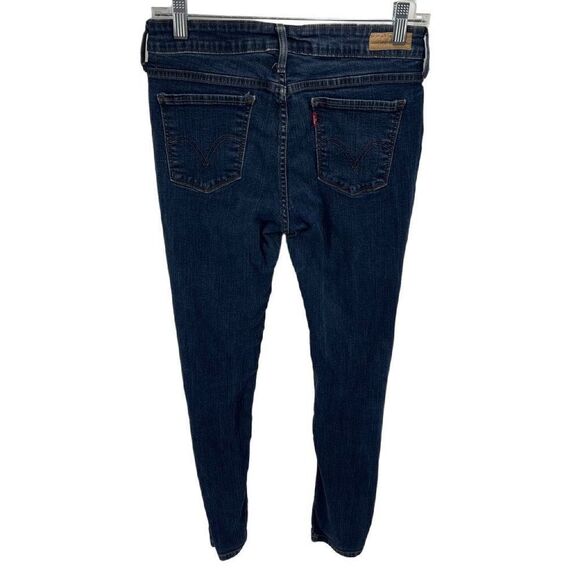 Levi's Womens Tapered Leg Jeans The Original Stretch Mid Rise Dark Wash Blue 10 - Picture 4 of 11